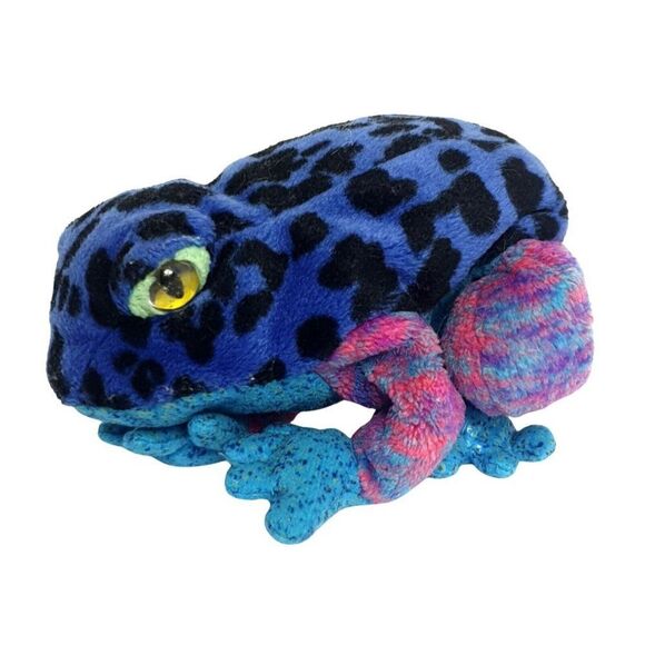 VTG Ty Beanie Baby Dart Frog Plush 8" Toy 2000 Retired Blue Purple Nov 22 DOB - Picture 3 of 8